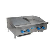 Comstock-Castle 3236-18-1.5RB 36" Countertop Gas Griddle & Charbroiler Combo | 76,000 BTU