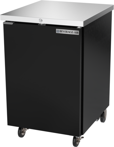 Beverage Air BB24HC-1-B 24" 1 Solid Door Black Back Bar Cooler | 7.66 Cu. Ft.