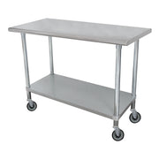 Advance Tabco ELAG-306C-X Stainless Steel Work Table w/ Adjustable Undershelf & Casters | 72" x 30"