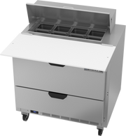 Beverage Air SPED36HC-08C-2 36" 2 Drawer Refrigerated Sandwich Prep Table | 10.01 Cu. Ft.