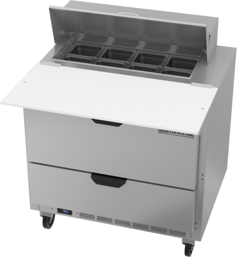 Beverage Air SPED36HC-08C-2 36" 2 Drawer Refrigerated Sandwich Prep Table | 10.01 Cu. Ft.
