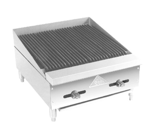 Comstock-Castle FHP18-1.5LB 18" Manual Countertop Gas Lava Rock Charbroiler | 40,000 BTU