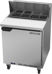 Beverage Air SPE27HC-B 27" 1 Door Refrigerated Sandwich Prep Table | (8) 1/6 Pan