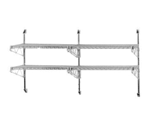 Advance Tabco ABM2-14-X Chrome Plated Mid Mount Wire Shelving Wall Post & Brackets | 2 Tier