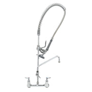 T&S Brass B-0133-12-CR-B EasyInstall 8" Center Wall Mount Pre-Rinse Faucet w/ 12" Nozzle