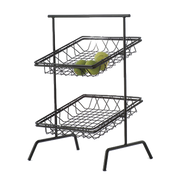 G.E.T. WB-105B Black 12" Square 4" Deep Metal Display Basket