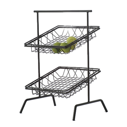 G.E.T. WB-105B Black 12" Square 4" Deep Metal Display Basket
