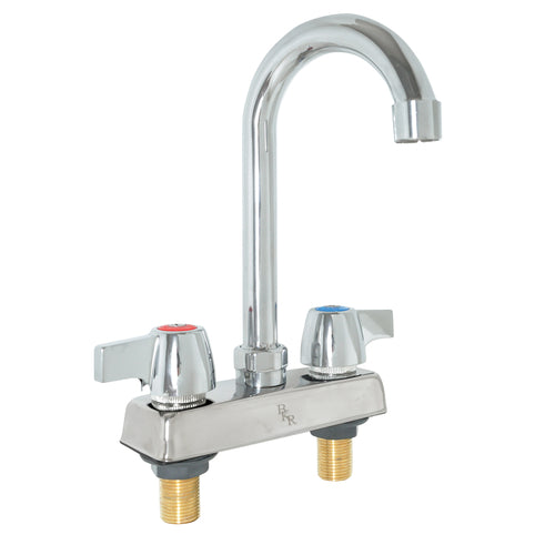 BK Resources BKD-3G-G 4" Center Deck Mount Faucet w/Gooseneck Spout