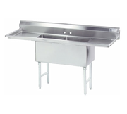 Advance Tabco FC-2-1818-18RL-X 72" x 24" 2-Compartment Fabricated Sink w/ 18" Left & Right Drainboards