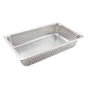 Winco SPFP4 Full Size Perforated Stainless Steel Steam Table Pan | 4" Deep