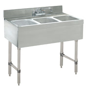 Advance Tabco CRB-33C-X 36" x 21" 3-Compartment Underbar Sink
