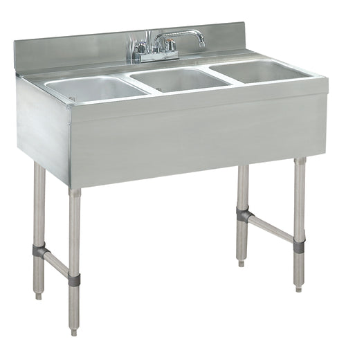 Advance Tabco CRB-33C-X 36" x 21" 3-Compartment Underbar Sink