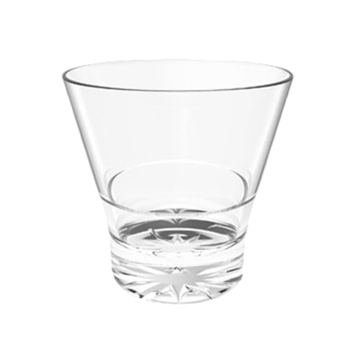 Thunder Group 8 oz. Stackable, Starburst Base, Clear Polycarbonate Rocks Glass | Model No. PLTHRG208C