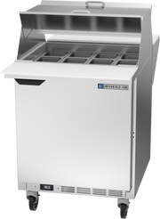 Beverage Air SPE27HC-12M-B-DS 27" Mega Top Dual Side Refrigerated Sandwich Prep Table | (12) 1/6 Pan