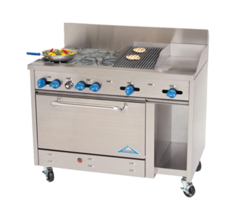 Comstock-Castle F3230-12-1RB 48" Gas 4-Burner, Griddle & Charbroiler Range w/ 31" Oven | 192,000 BTU