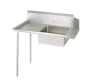 BK Resources BKSDT-72-L Soiled 72" Dish Table, Left Side | Galvanized Legs