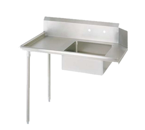BK Resources BKSDT-72-L Soiled 72" Dish Table, Left Side | Galvanized Legs