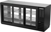 Beverage Air BB72HC-1-GS-F-PT-B 72" 6 Glass Door Black Pass Thru Back Bar Cooler | 22.1 Cu. Ft.