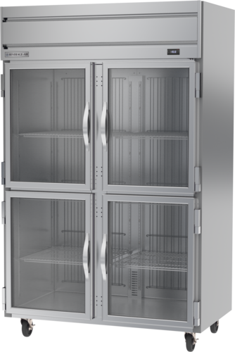 Beverage Air HFS2HC-1HG 52" 4 Glass Half Door Top Mount Reach-In Freezer | 46.29 Cu. Ft.