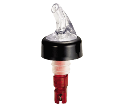 Tablecraft 4246A Proper Pour 1 oz. Clear Liquor Pourer w/ Red Dip Tube