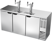 Beverage Air DD72HC-1-S 72" Stainless Steel 2 Tower 4 Tap Draft Beer Cooler | (3) 1/2 Keg