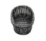 Tablecraft M2474 Ridal Black Oval Rattan Basket | 9 1/4" x 6 1/4" x 3 1/4"