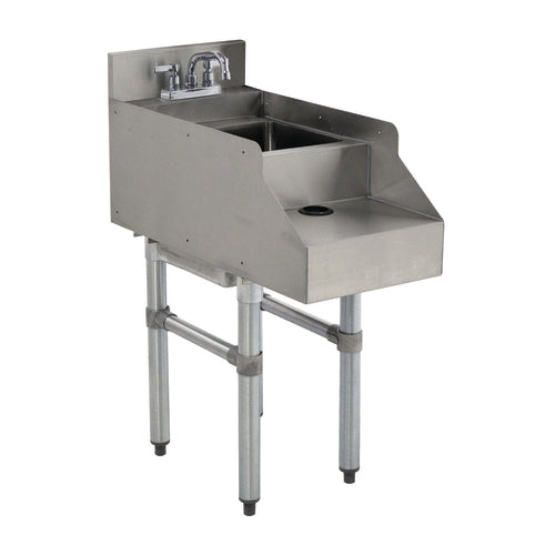 Advance Tabco CR-RS-12-X 12" x 26" Underbar Blender Station w/ Dump Sink & Swing Spout Faucet