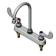 T&S Brass B-1142-04 8" Center Deck Mount Workboard Faucet w/ Gooseneck Spout