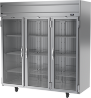 Beverage Air HRS3HC-1G 78" 3 Glass Door Top Mount Reach In Refrigerator | 71.52 Cu. Ft.