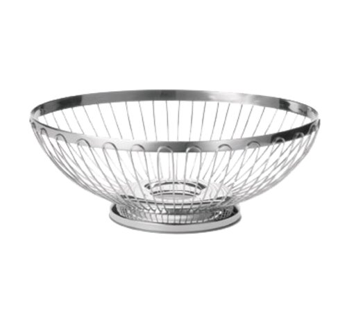 Tablecraft 6174 Stainless Steel Regent Medium Oval Basket | 9-1/2" x 7-1/4" x 3-1/4"