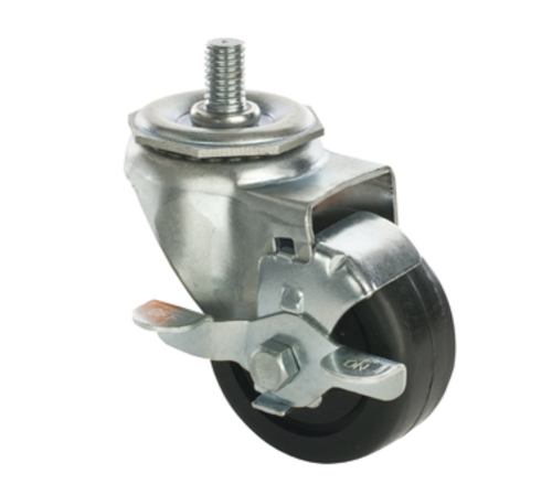 Focus FTC121351 5" Universal Threaded Stem Swivel Caster w/ Brake | Set of 4