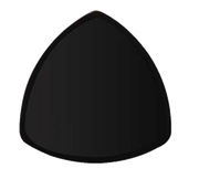 G.E.T. TP-12-BK Black 12" Triangle Melamine Plate | Case of 12