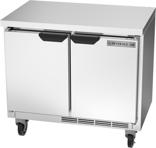Beverage Air WTR34HC-FLT 34" Shallow Depth Worktop Refrigerator with Flat Top | 5.96 Cu. Ft.