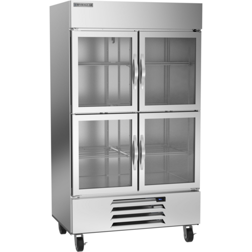 Beverage Air HBR44HC-1-HG 47" 4 Glass Half Door Bottom Mount Reach In Refrigerator | 40.2 Cu. Ft.