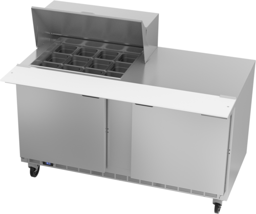 Beverage Air SPE60HC-12M 60" Mega Top Refrigerated Sandwich Prep Table  | (12) 1/6 Pan