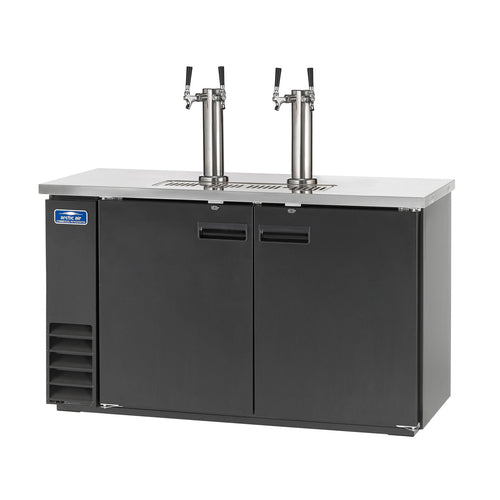 Arctic Air ADD60R-2 61" Black Steel Draft Beer Keg Cooler | 2 Keg
