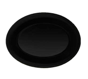 G.E.T. OP-120-BK Black Elegance 12" x 9" Black Oval Melamine Platter | Case of 12