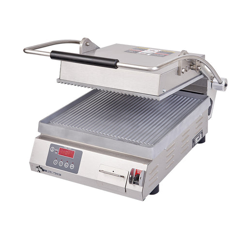 Star Pro-Max 2.0 PGT14E 14.5" Aluminum Panini Sandwich Grill | Grooved Plates w/ Electronic Controls