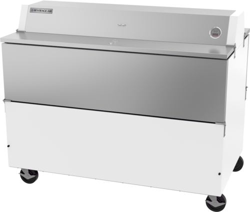 Beverage Air STF58HC-1-W 58" White Dual Sided Forced Air Milk Cooler | 16 Crate Capacity