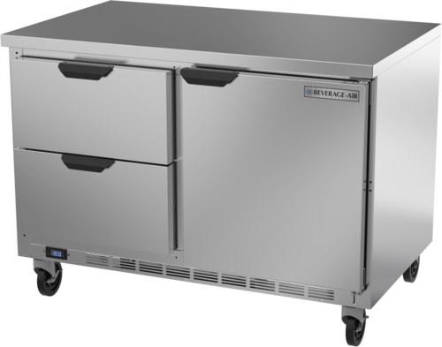 Beverage Air WTFD48AHC-2-FLT 48" 2 Drawer 1 Door Worktop Freezer w/ Flat Top | 11.04 Cu. Ft.