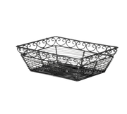 Tablecraft BK27209 Mediterranean 9" x 6" x 2-1/2" Black Metal Tabletop Basket