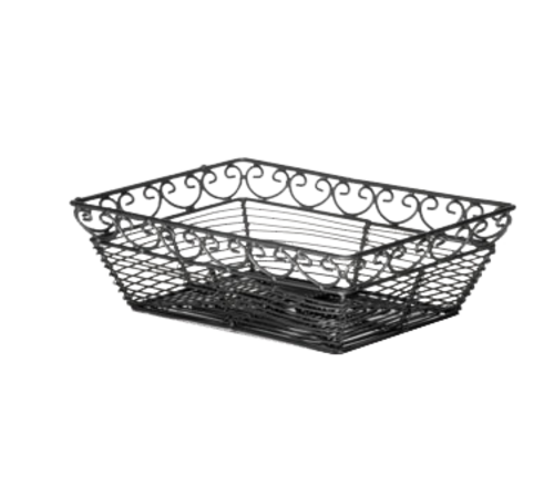 Tablecraft BK27209 Mediterranean 9" x 6" x 2-1/2" Black Metal Tabletop Basket