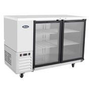 Atosa SBB48GGRAUS 48" 2-Glass Door Shallow Stainless Steel Back Bar Cooler | 11.5 Cu. Ft.