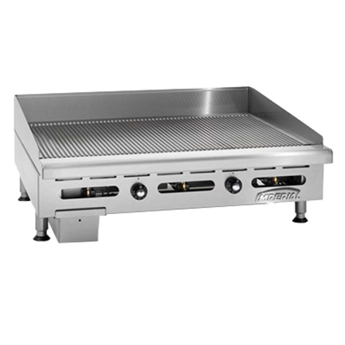 Imperial Range IGG-48 48" Thermostatic Gas Griddle w/ 1" Grooved Plate | 120,000 BTU
