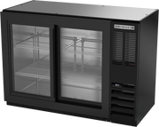 Beverage Air BB48HC-1-GS-B 48" 2 Sliding Glass Door Black Back Bar Cooler | 12.4 Cu. Ft.