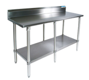 BK Resources VTTR5-8424 Stainless Steel Work Table w/ Backsplash | 84" x 24"