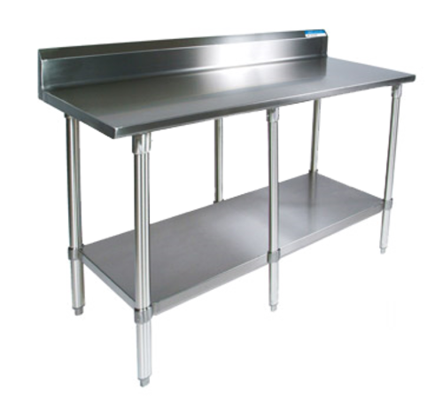 BK Resources VTTR5-8424 Stainless Steel Work Table w/ Backsplash | 84" x 24"