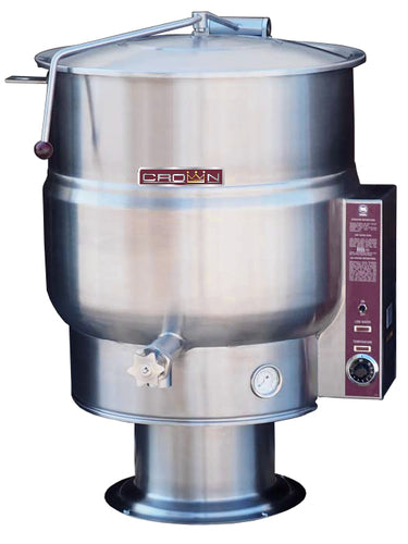 Crown Steam EP-60 Electric 2/3 Jacket Stationary Steam Kettle | 60 Gal. Capacity