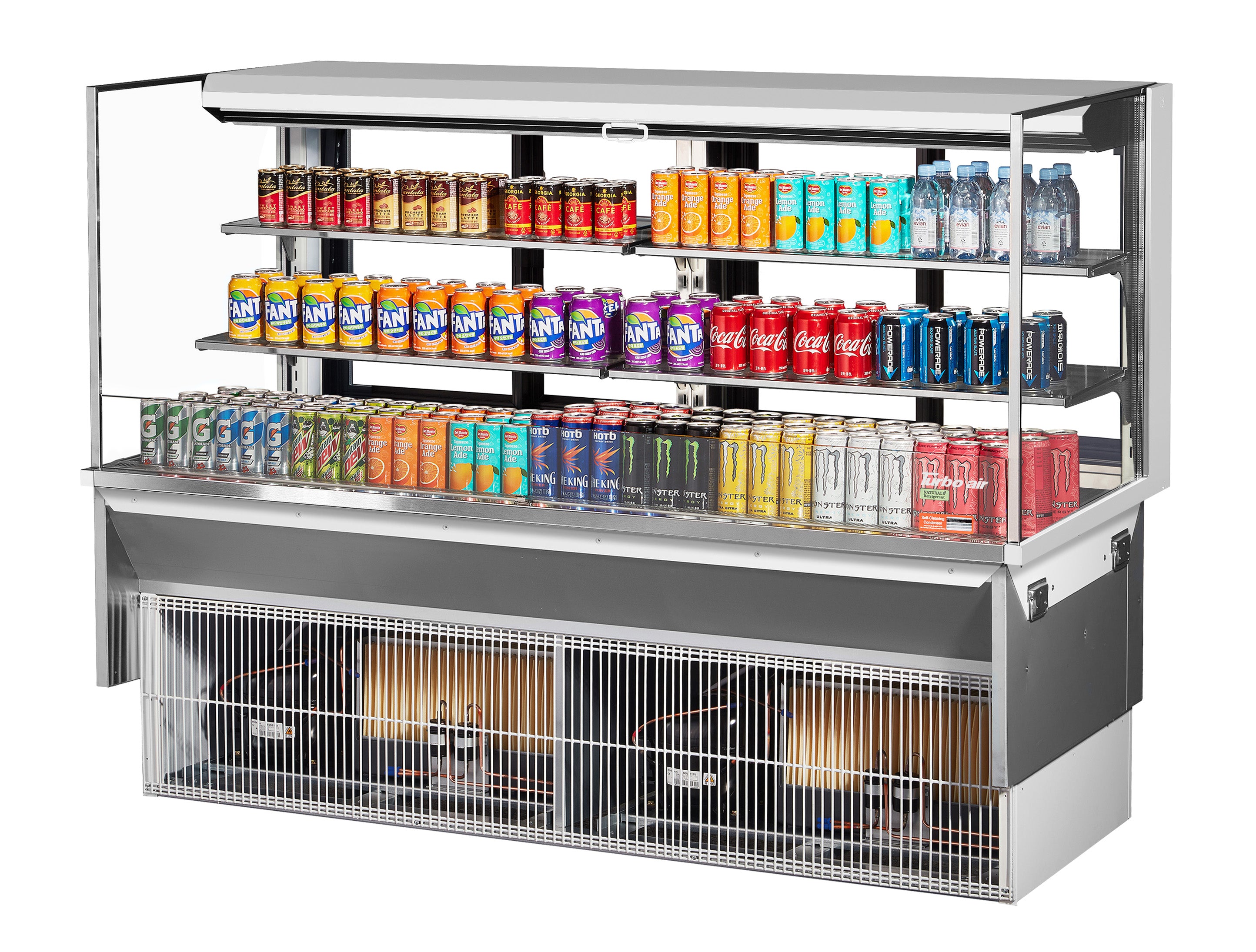 Turbo Air TOM-72L-UFD-W(B)-3SI-N Refrigerated Display Case