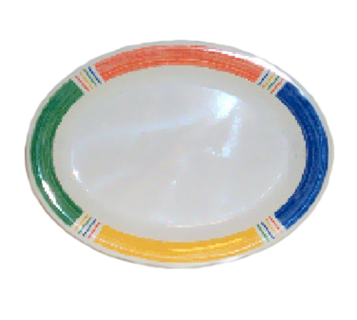 G.E.T. OP-120-BA Diamond Barcelona 12" x 9" Oval Melamine Platter | Case of 12